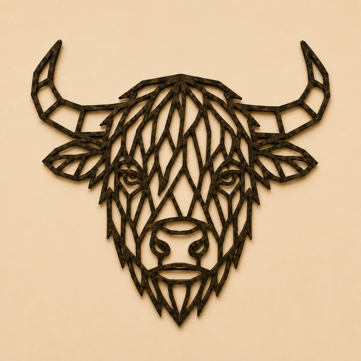 Geometric Highland Cow Template