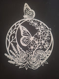 Circular Floral Butterfly Template