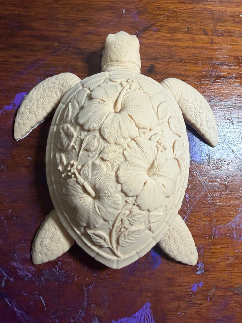 8 inch hibiscus sea turtle silicone mold