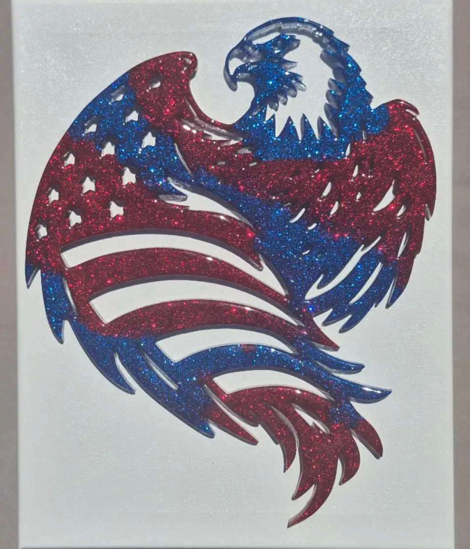 Large eagle with flag wall art mold 12x11x.5