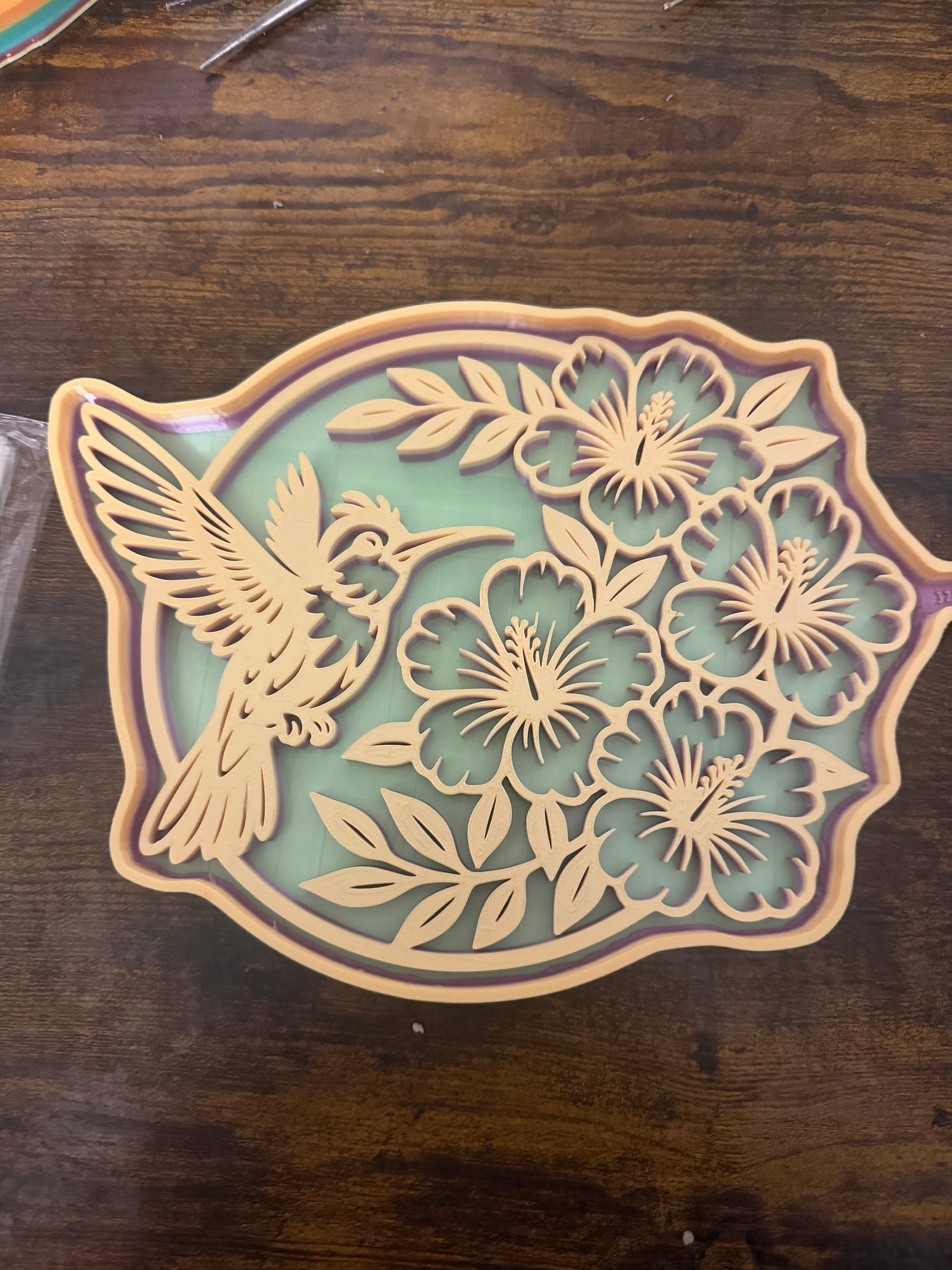 Hummingbird wall art silicone mold