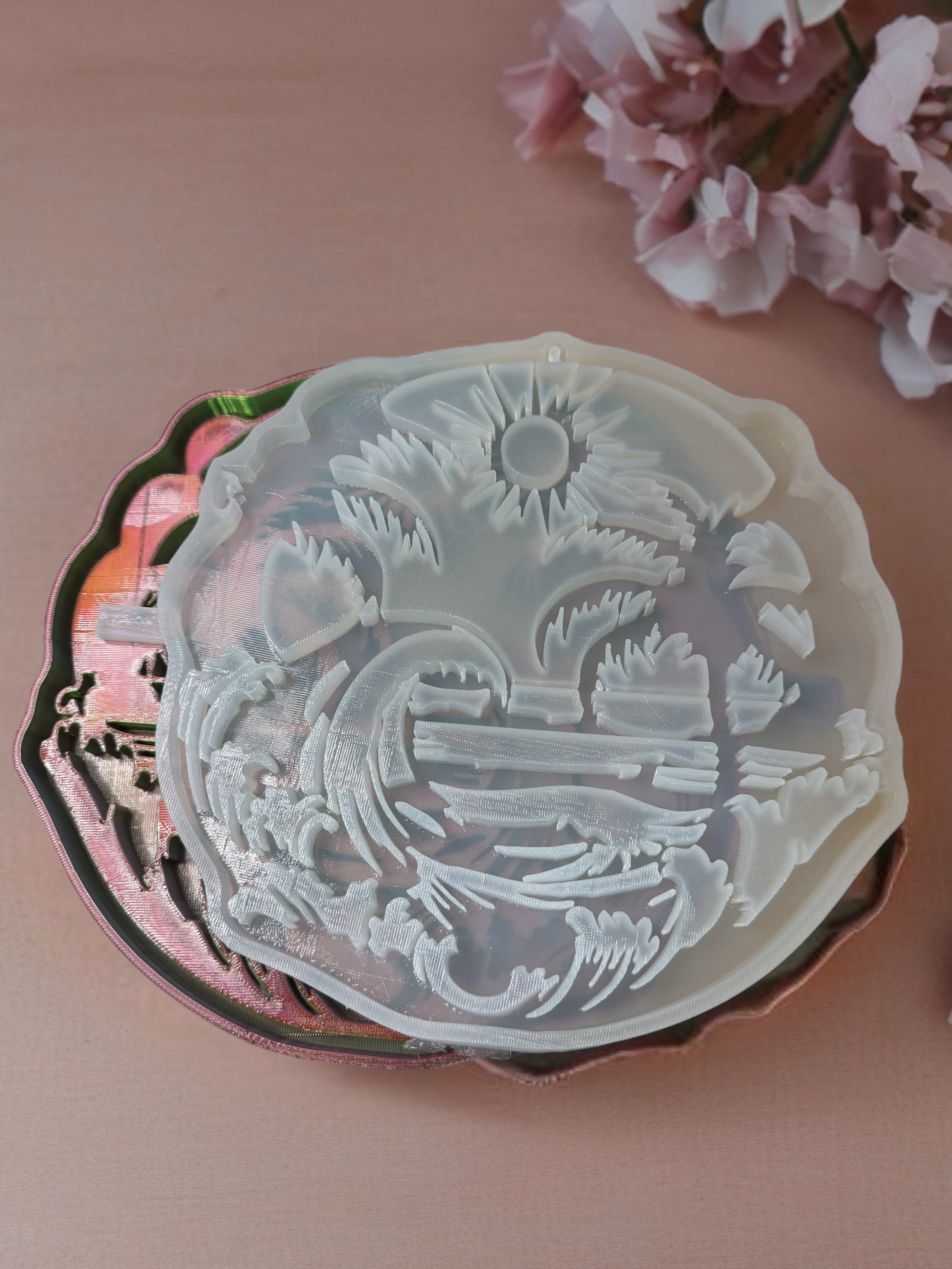 Beach scene wall art silicone mold