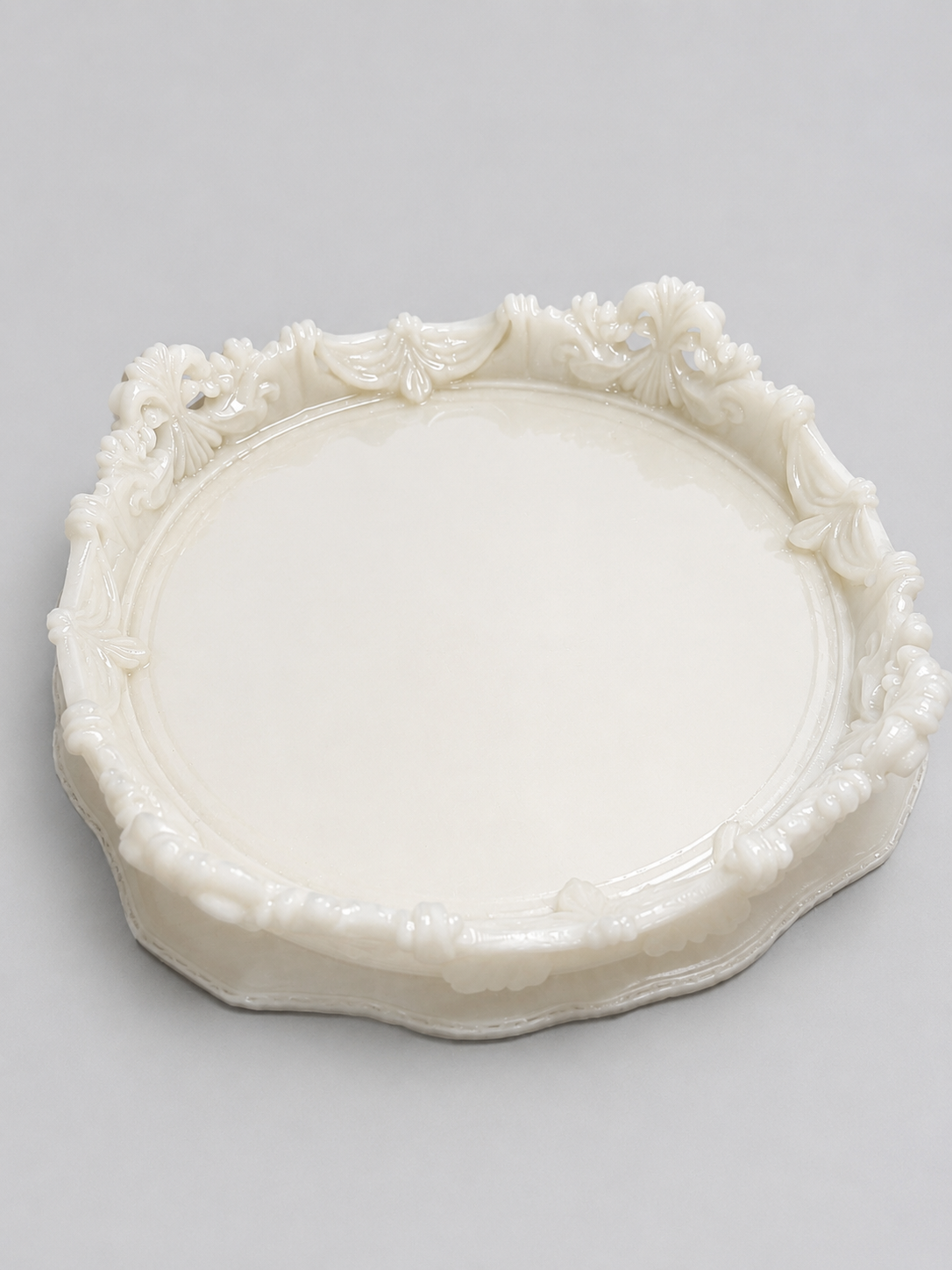 Ornate Floral Serving Tray Silicone mold