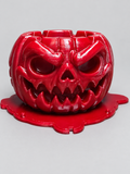 Finished red angry jack-o'-lantern ashtray made from resin mold