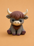 Crochet Highland Cow figurine mold