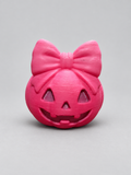 Finished cute jack-o'-lantern with large bow made from a resin mold