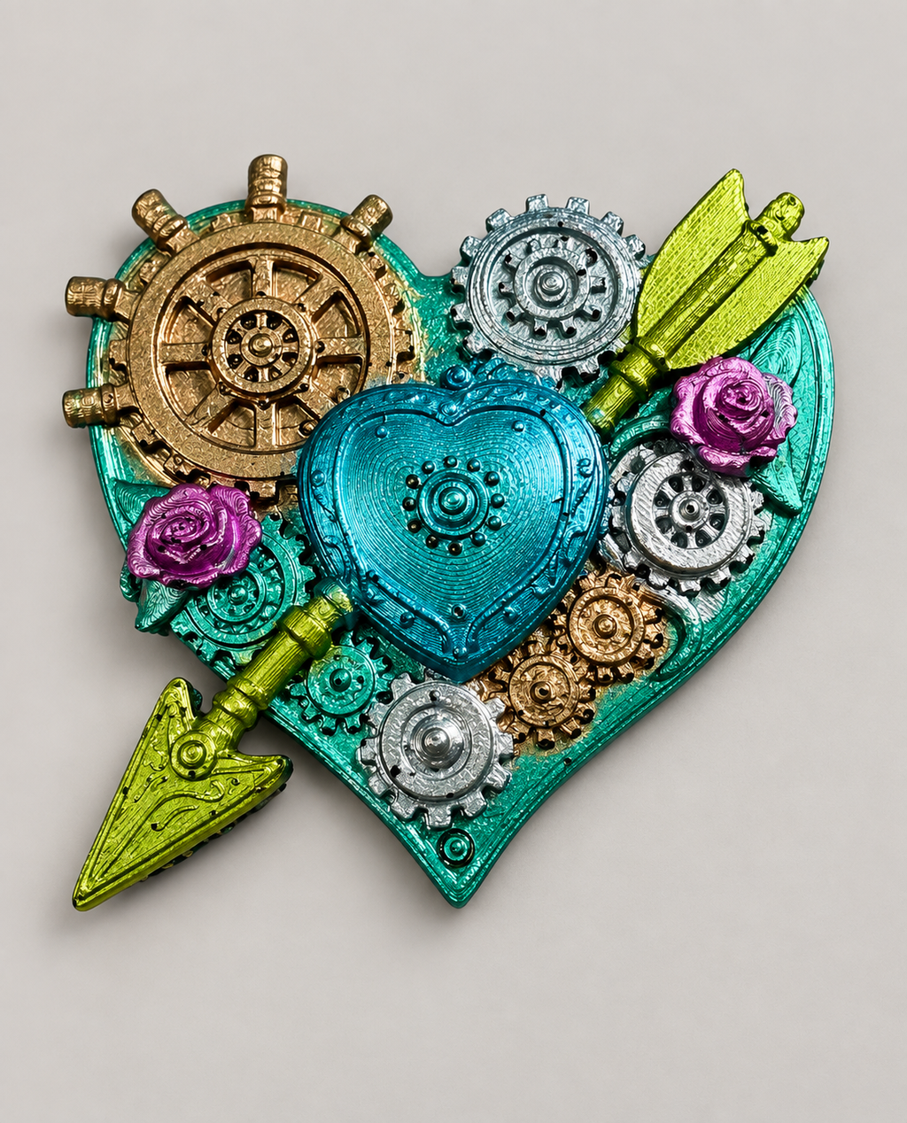 An example of a resin piece made from the mold.