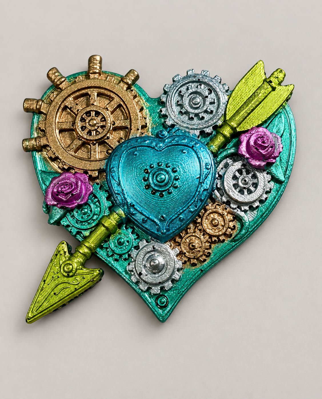 An example of a resin piece made from the mold.