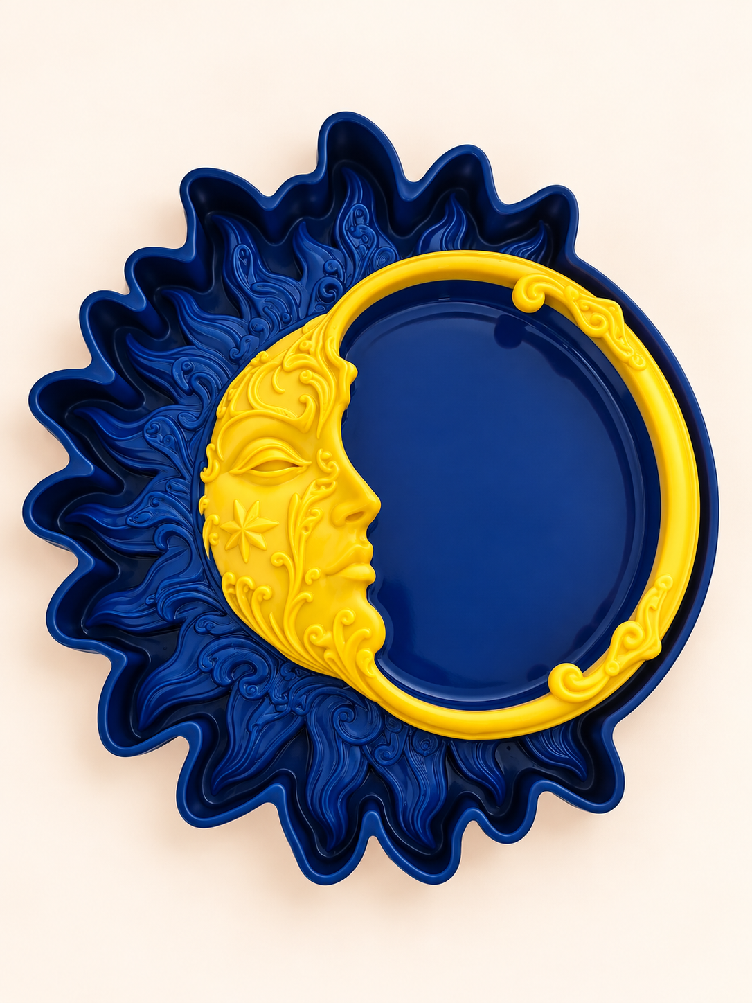 Celestial sun and moon tray mold on a light background