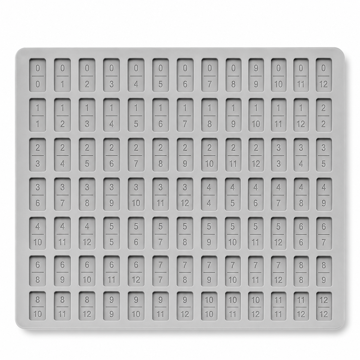 Double 12 numbered domino silicone mold