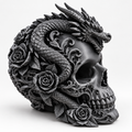 Dragon skull mold with roses and ornate dragon details