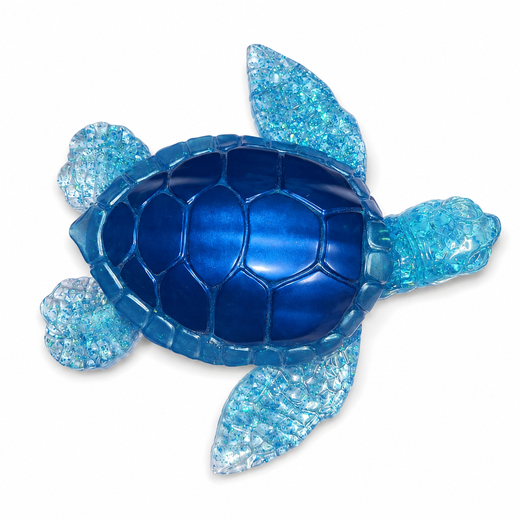 Finished sea turtle casting example from extra large silicone mold