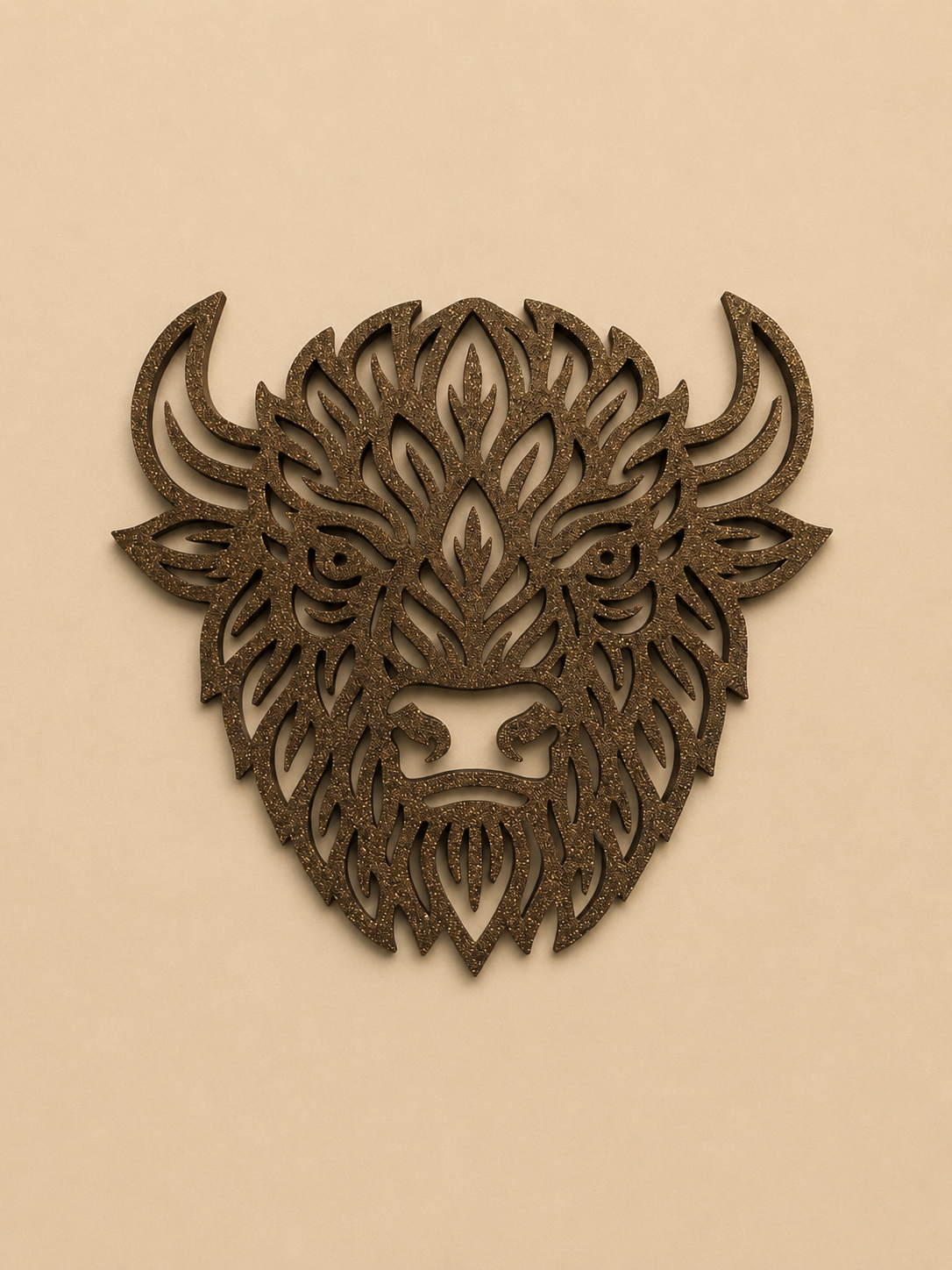 Intricate Highland Bull Layered Template