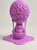 Floral hot-air balloon gnome silicone mold