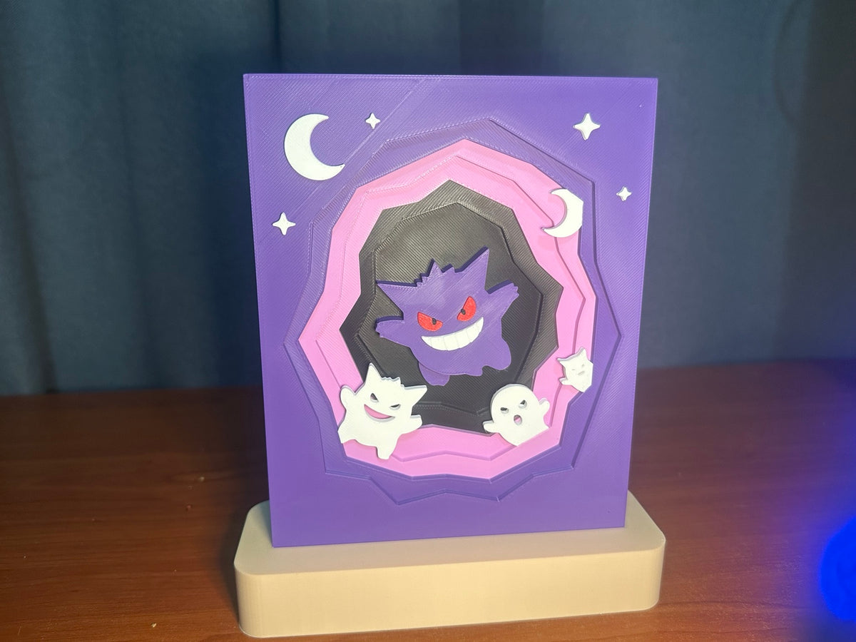 Gengar themed 3D printed display piece