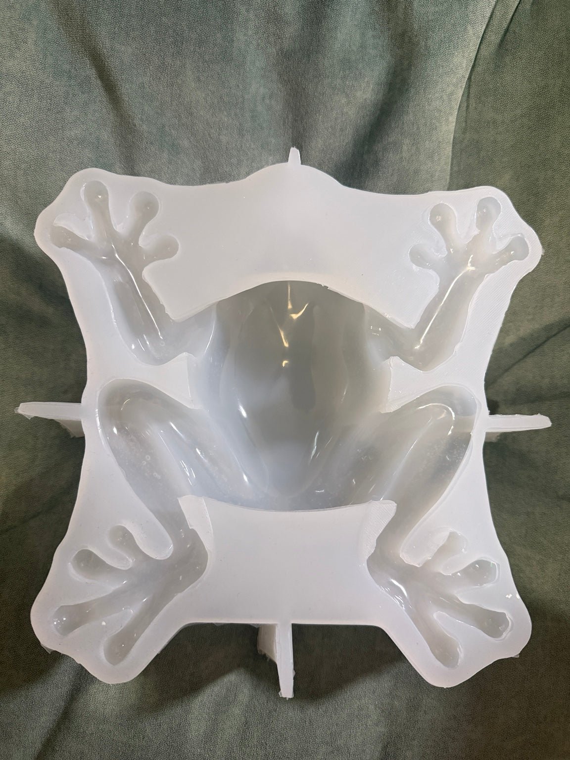 Giant tree frog silicone mold with plastic support frame