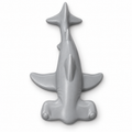 Gray 12 inch hammerhead shark silicone mold - top view