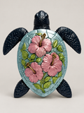 Example finished resin pour from a hibiscus sea turtle mold; mold only is sold, colors and finish may vary