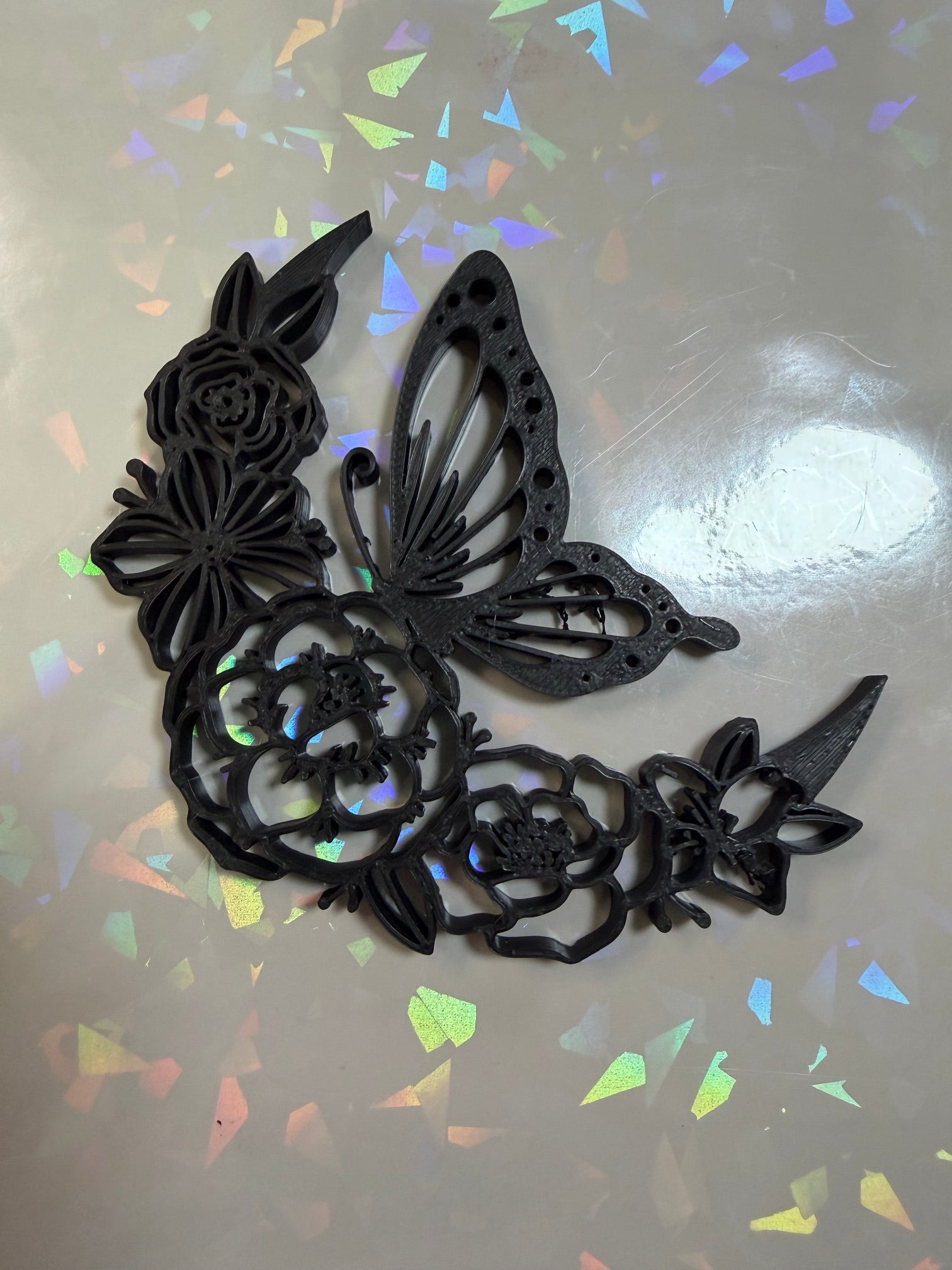 Floral Butterfly moon Template