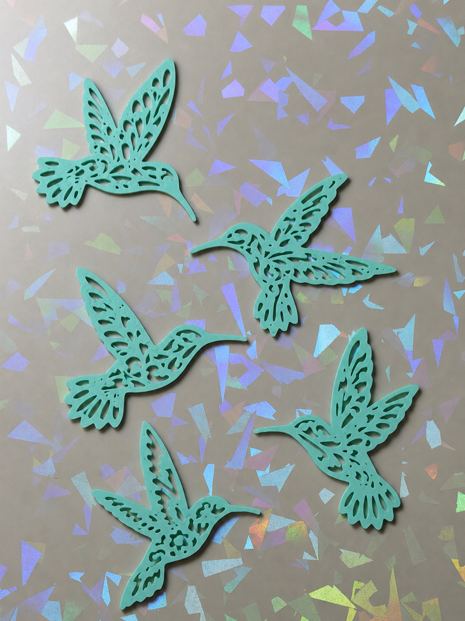 Set of 5 hummingbird templates