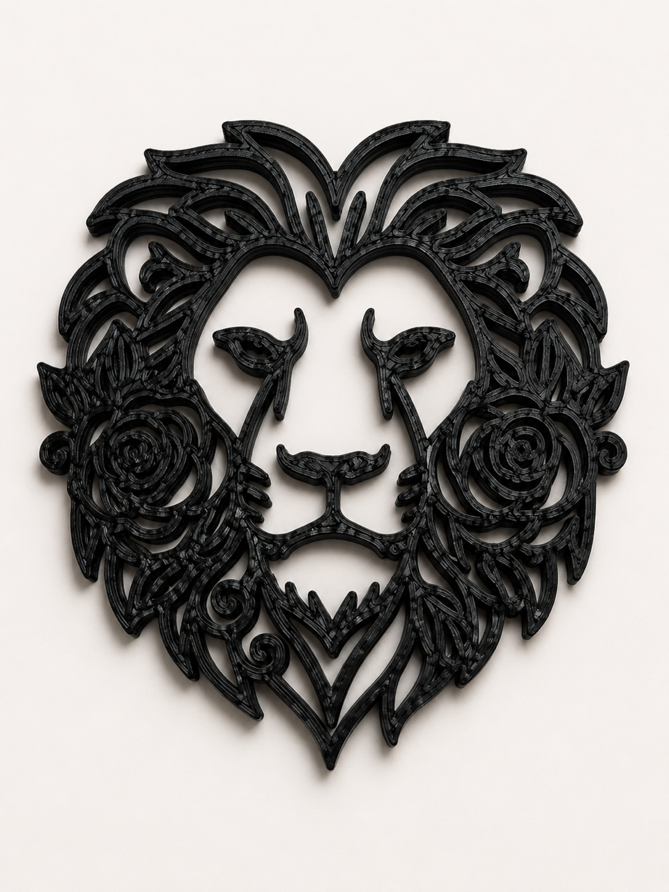 Lion Face with floral accents template