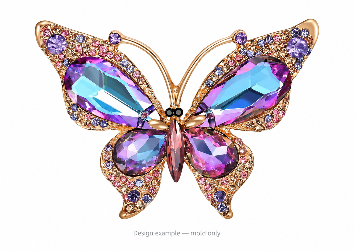 Iridescent butterfly design example — mold only