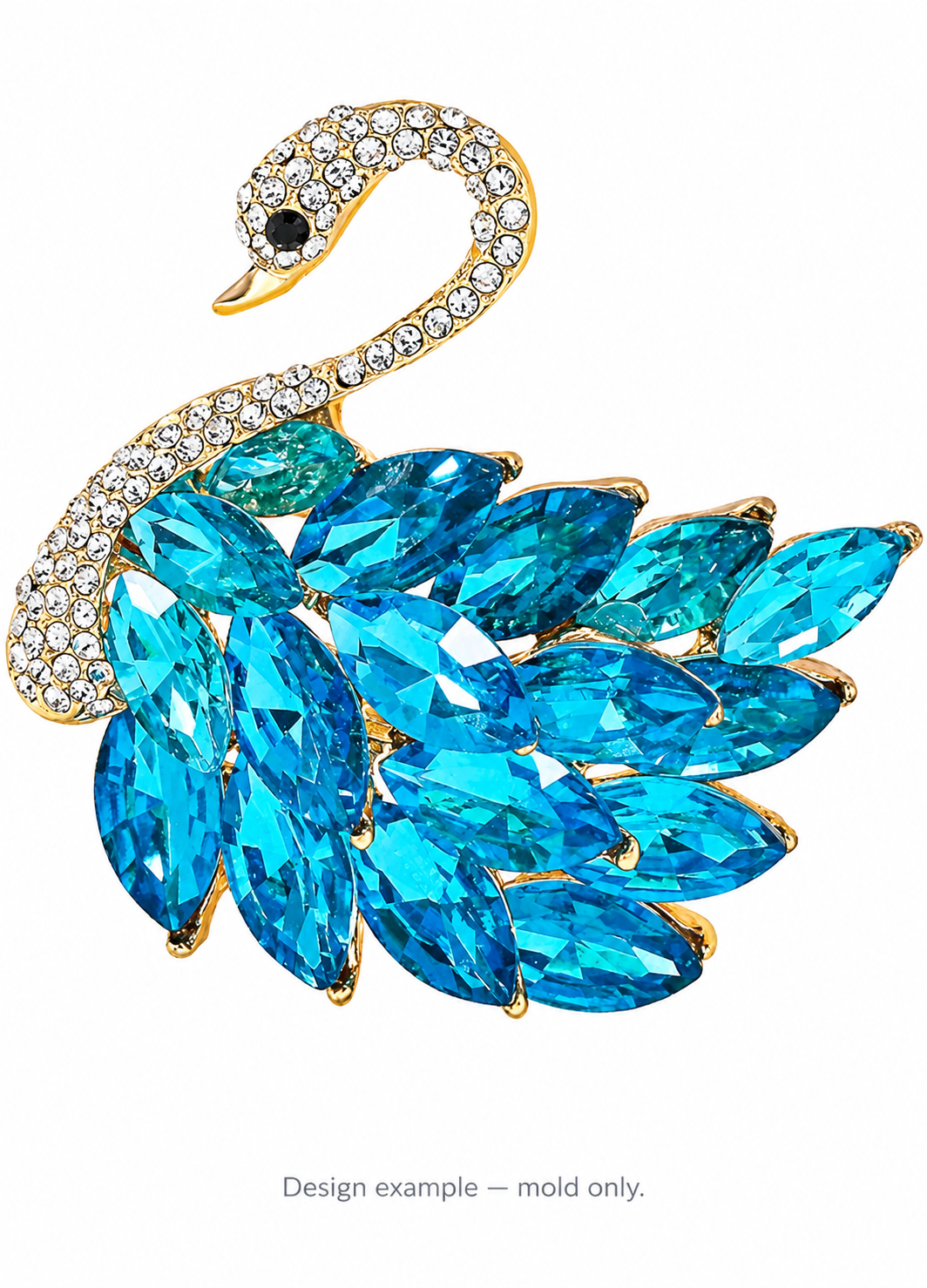 Jeweled swan design example — mold only