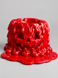Finished red melting jack-o'-lantern ashtray made from resin mold