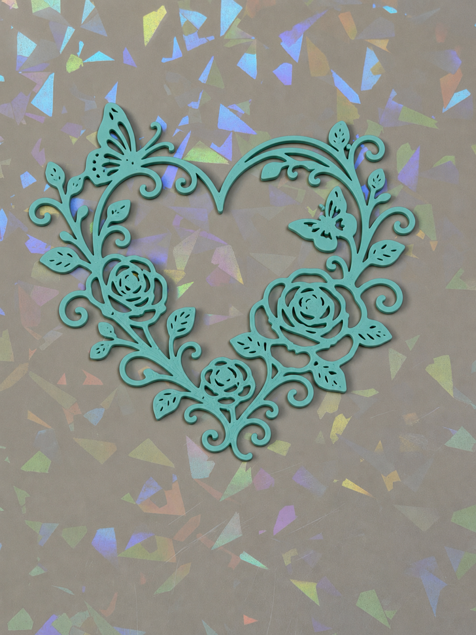 Heart Shape Floral Wreath Template