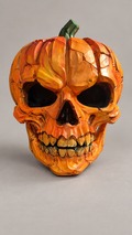 Finished pumpkin skull example, front view