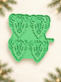 Buffalo Ornament Mold on a subtle Christmas background