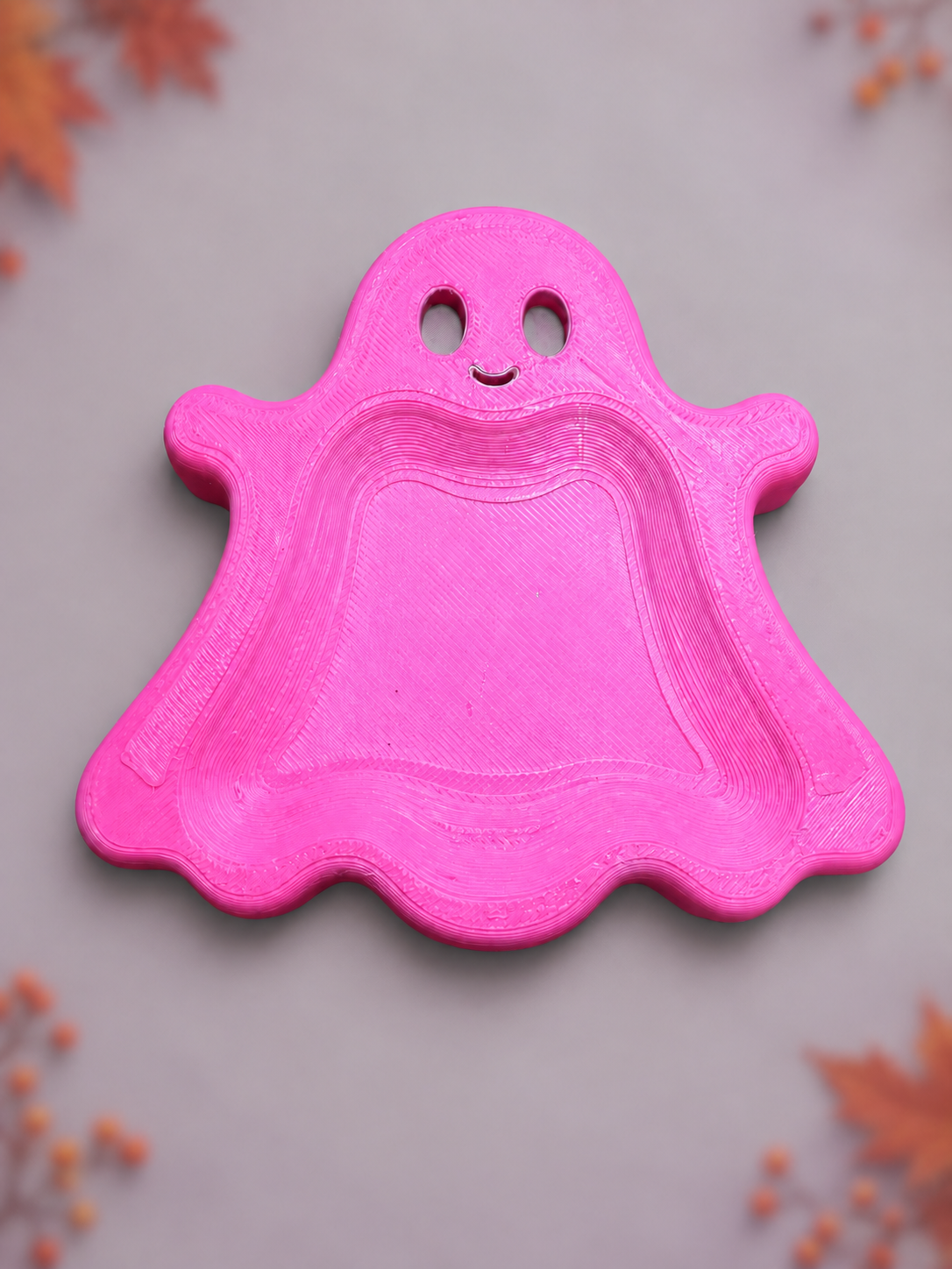 Cute Ghost Tray Resin Mold on a subtle Halloween background