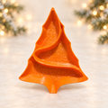 Christmas tree tray mold on a subtle warm holiday background