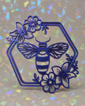 Bee Template on iridescent background