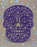 Sugar Skull Template on iridescent background