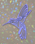 Hummingbird Template on iridescent background