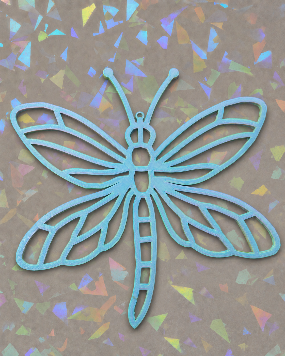 Dragon Fly Template on iridescent background