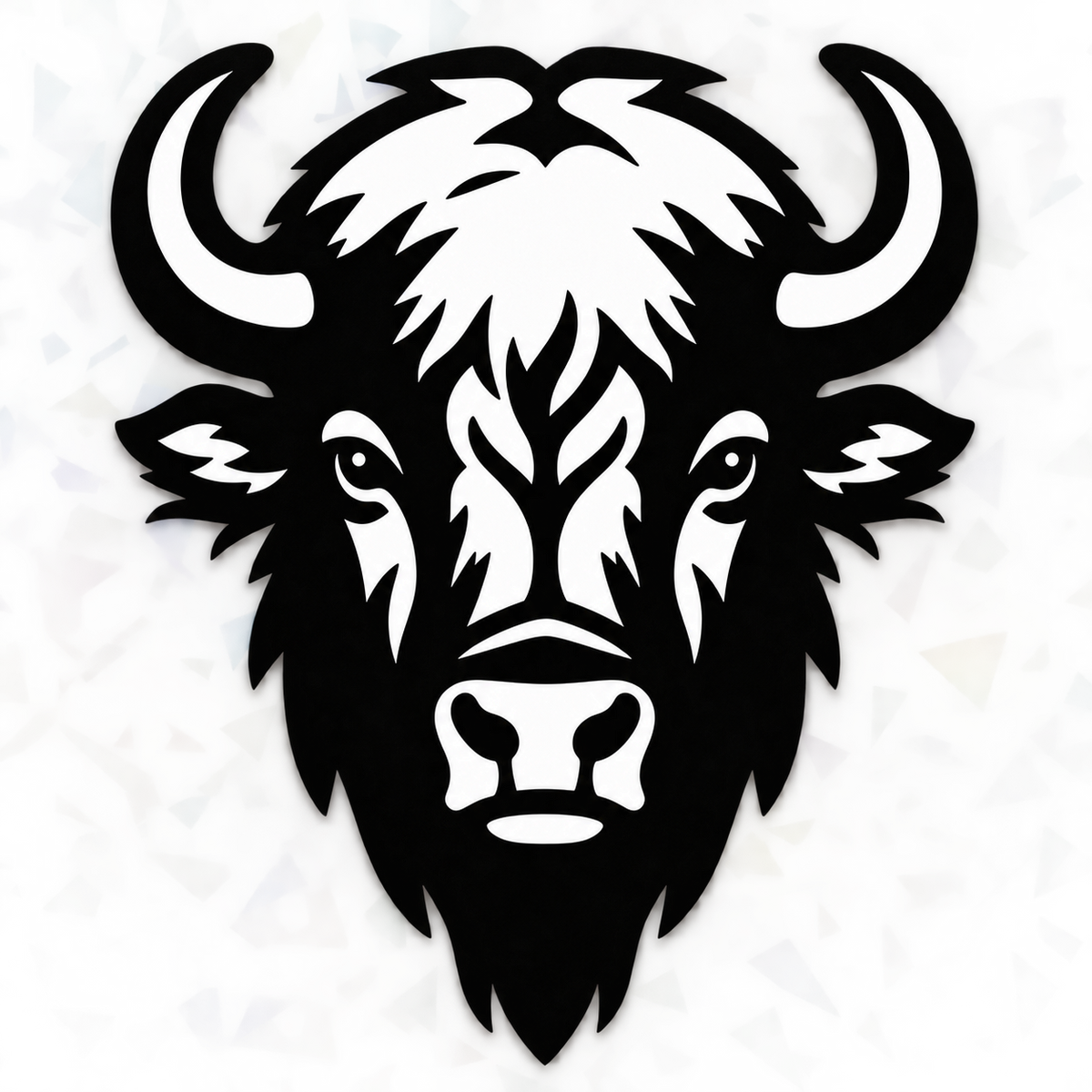 Buffalo Template or Mold on iridescent background