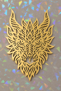Dragon Head Template on iridescent background