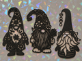 Set of Three Gnome Templates on iridescent background