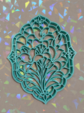Stained Glass Lilies on iridescent background
