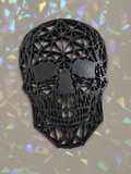 Geometric Skull Template on iridescent background