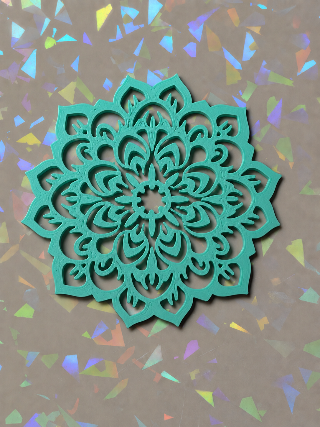 Mandala Floral Template on iridescent background