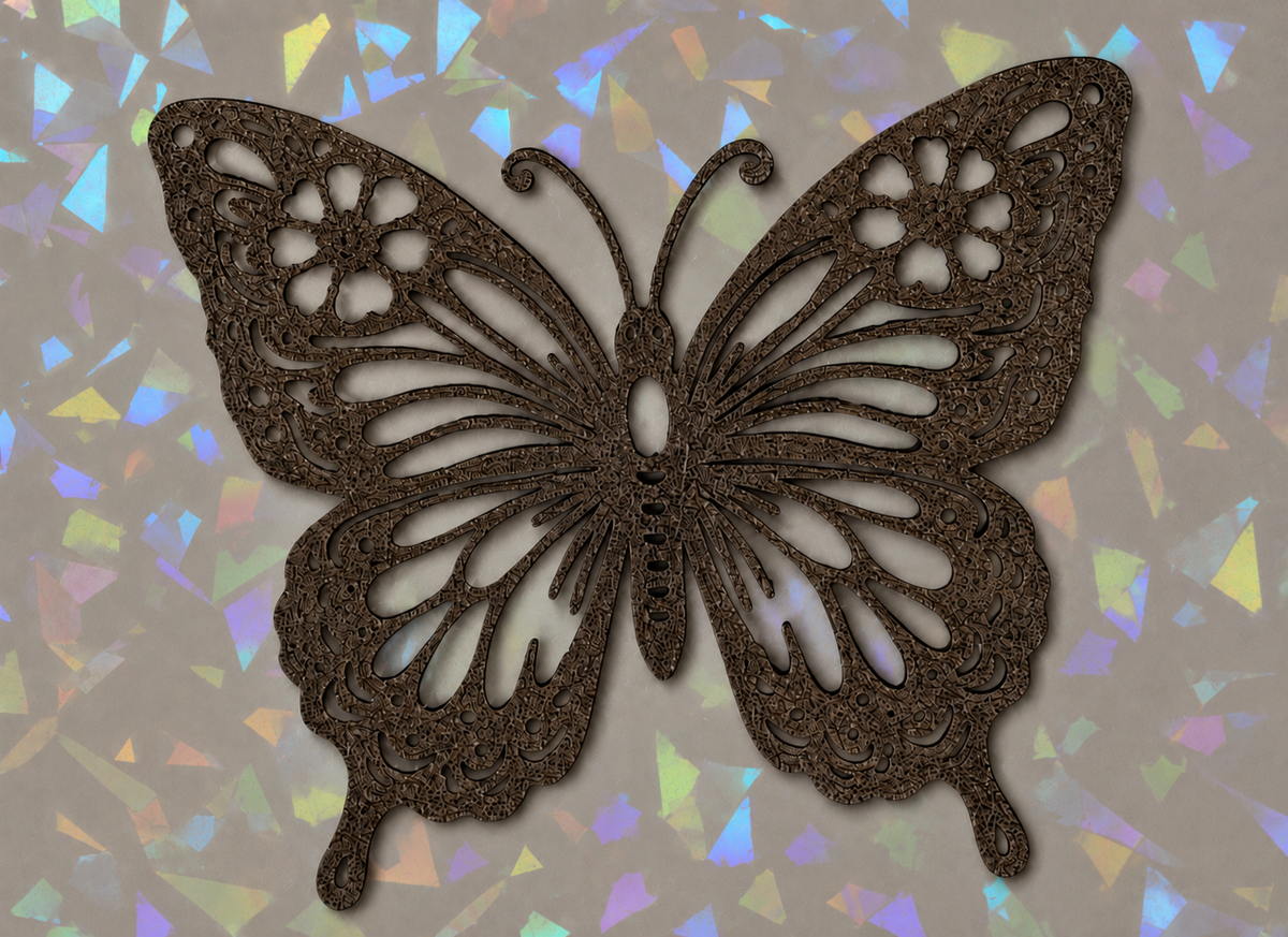 Cute Butterfly Template on iridescent background
