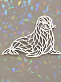 Sea Lion Template on iridescent background