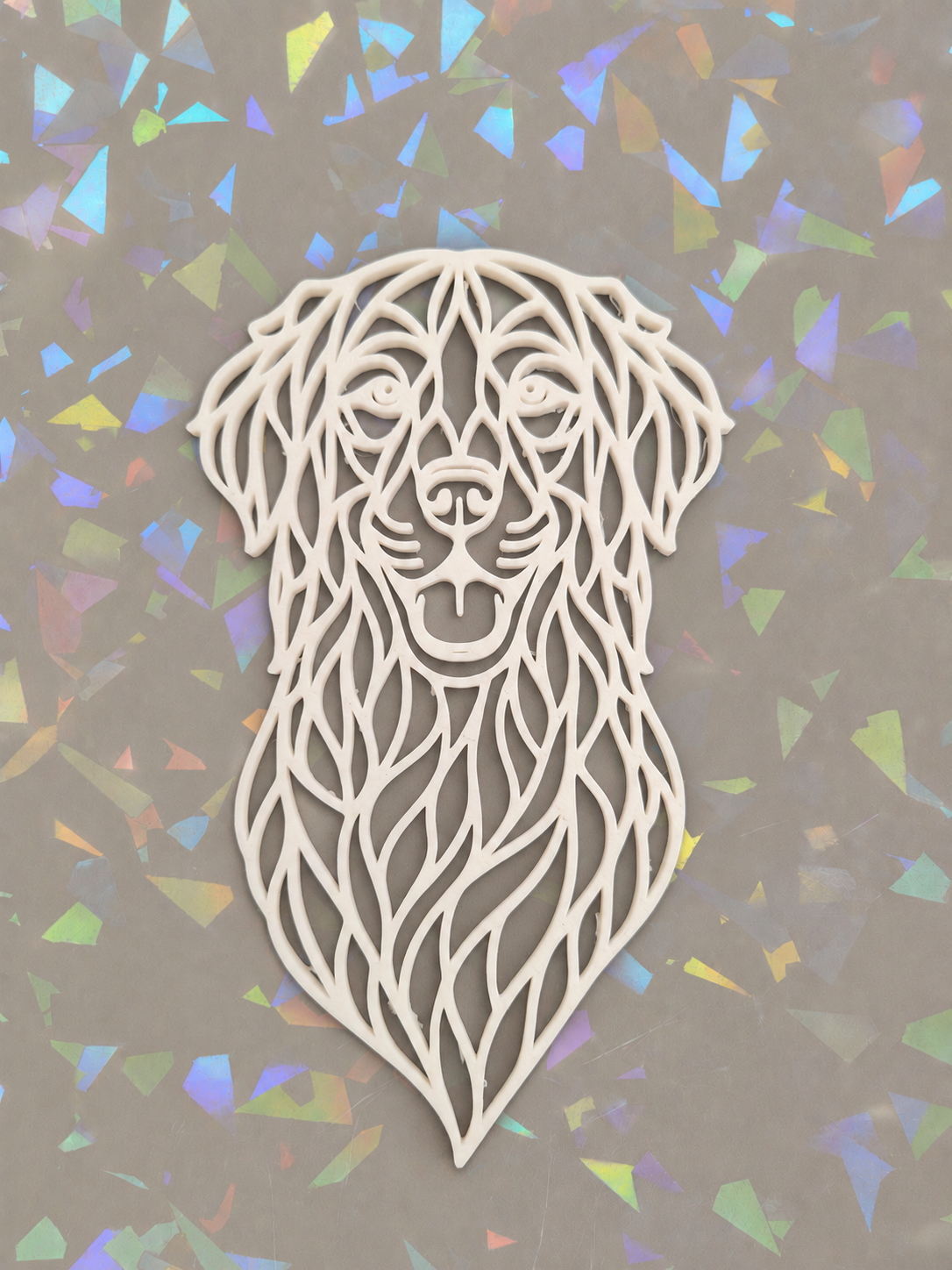 Golden Retriever Template on iridescent background