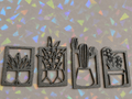 4 Modern Botanical Plant Templates on iridescent background
