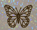 A Geometric Butterfly on iridescent background