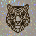 Geometric Tiger Head Template on iridescent background