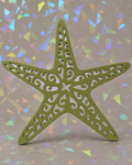 Starfish template on subtle iridescent background